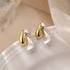 925 Sterling Silver Water Drop Stud Earrings - Light Luxury, High-End 2025 Style for Women