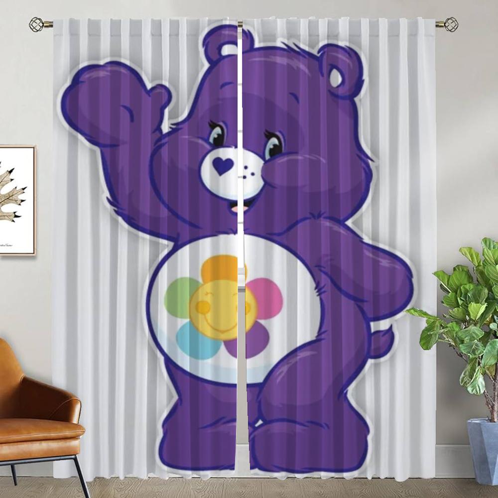 

Care BearS Тюль для спальні, кухні, штор 2 шт. Розділювальні штори Дитяча кімната Хелловін Декор Віконна штора W86xH213cmx2pcs-CL
