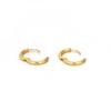 Pendientes de Aro de Acero Inoxidable Chapados en Oro de 14K - Superficie Lisa, Conservan el Color, Diseño Sencillo