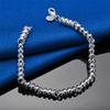 925 Sterling Silver 8-inch Exquisite Bead Bracelet, Fashionable Women's Party Wedding Accessories Jewelry