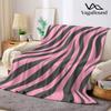 Pink Zebra-s Flannel Blanket Warm Soft Halloween Christmas Decorative Couch Warm Cozy All-Season Gift