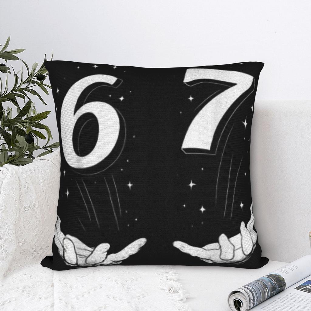 67 Meme Hands Six Seven 6 7 Pillow Case Comfy Pillow Cover Retro Trendy Pillowcases For Living Room Sofa