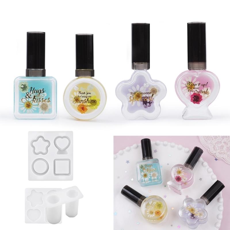 Sturdy Silicone Mould Set for UV Resin Keychains With 6 Liquids and Step By Step Guide for Shaker Effect Creation