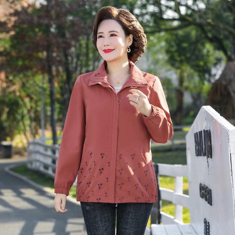 Women S Floral Print Lightweight Short Jacket Casual Spring Autumn Outerwear