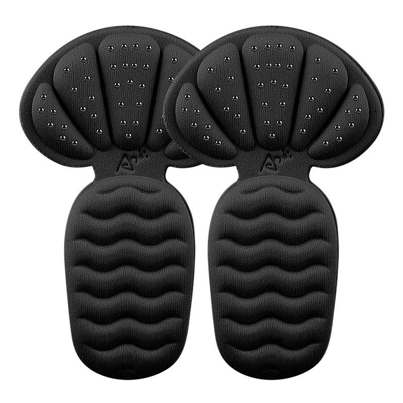 

T-Shaped Anti-Slip Heel Stickers for High Heels - Glue Dot Massage Cushion Pads, Prevents Rubbing & Fits Half Sizes чёрный