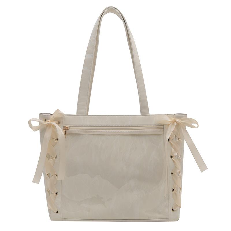 

Jk Elegant and lovely leisure Ita bag Women s shoulder bag Leather sweet lolita Japanese transparent fashion handbag ony bag no picture белый