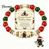 Christmas Beaded Bracelets for Women Bracelet, Elastic Stretch Bracelet with Xmas Holiday Party Outfit Accessories Tree Charm, Jewelry Gifts Men Alloy