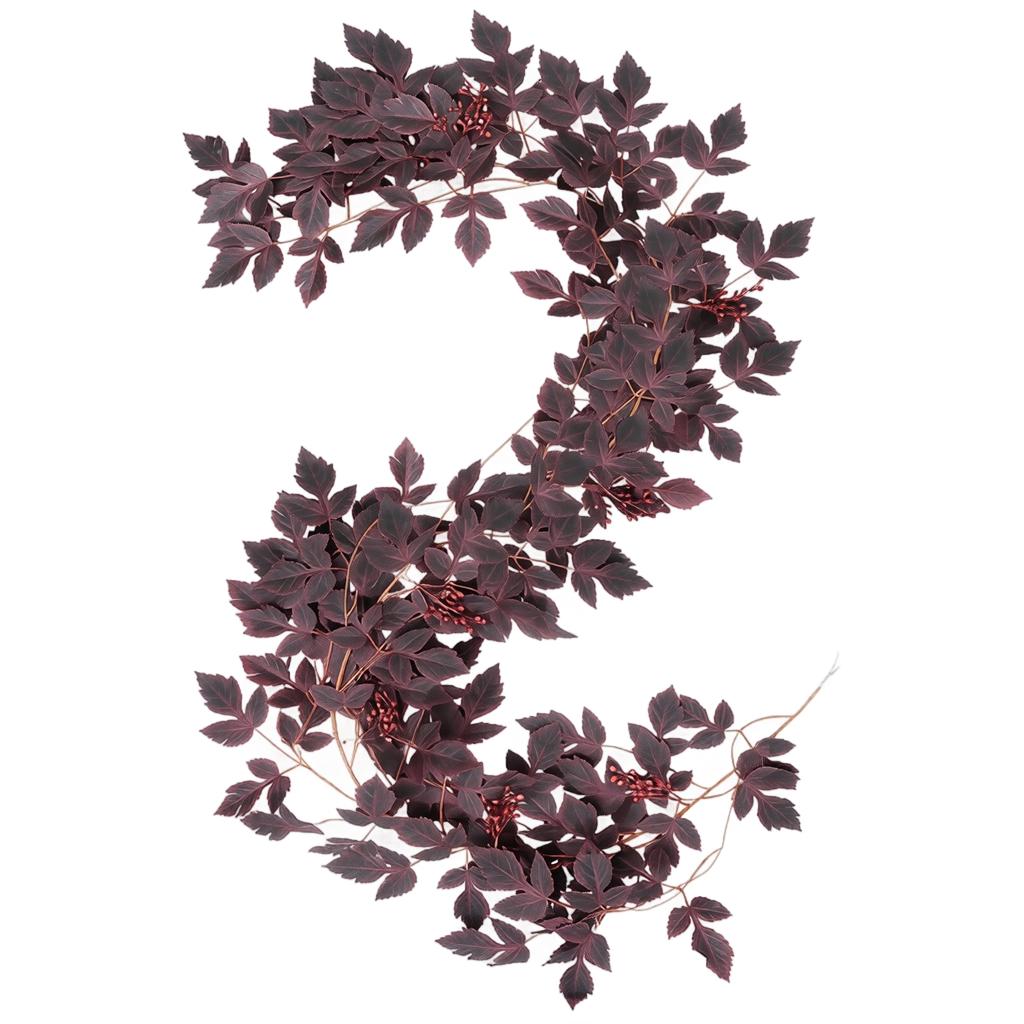 Artificial Vine Garland for Home and Outdoor Decoration Realistic Leafy Branches with Berries Flexible and Durable Faux Greenery Garland