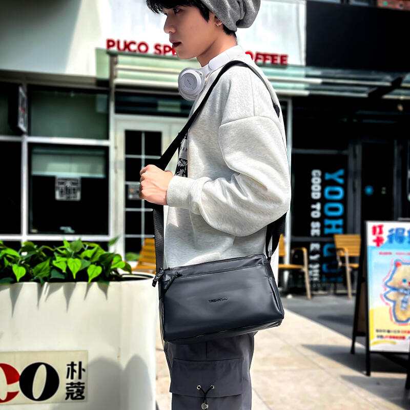 Lightweight Nylon Multi-Layer Shoulder Bag Commuter Crossbody Bag