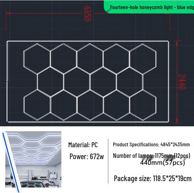2025 Extra Wide High Brightness Honeycomb LED Garage & Car Wash Light