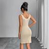 European & American Solid Color Spaghetti Strap Slimming Summer Dress