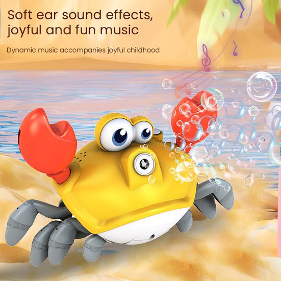 Dancing Crab Bubble Machine Automatic Blower with Music Interactive Bubble Maker for Kids Outdoor Play
