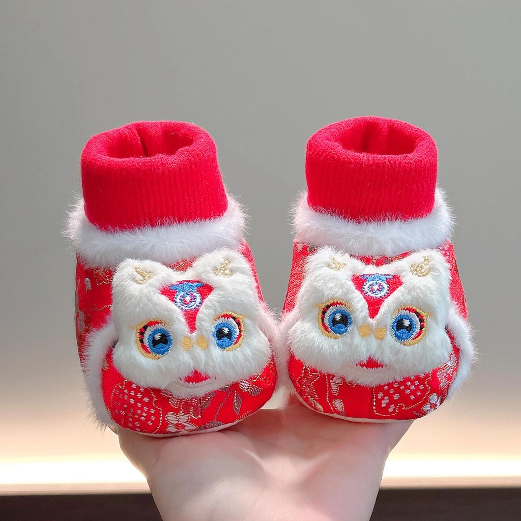 Winter-Babyschuhe mit Rotem Samtfutter – Unisex, Warm, Vor-Laufschuhe für Säuglinge