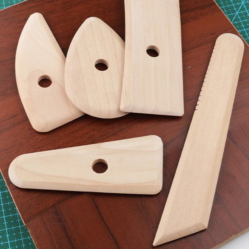 5Pcs Wooden Clay Sculpting Tools Set Pottery Foot Shapers Tool Clay Texture Ribs Ceramic Sculpting Tools for Carving