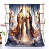 Coperta artistica in flanella della Vergine Maria misericordiosa, 6 taglie, per divano, ufficio, pisolino, per tutte le stagioni, lavabile in lavatrice