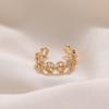Women's Real Gold Plated Copper Zircon Inlaid Open Ring - Trendy Niche Design, Light Luxury, High-End Cold Style