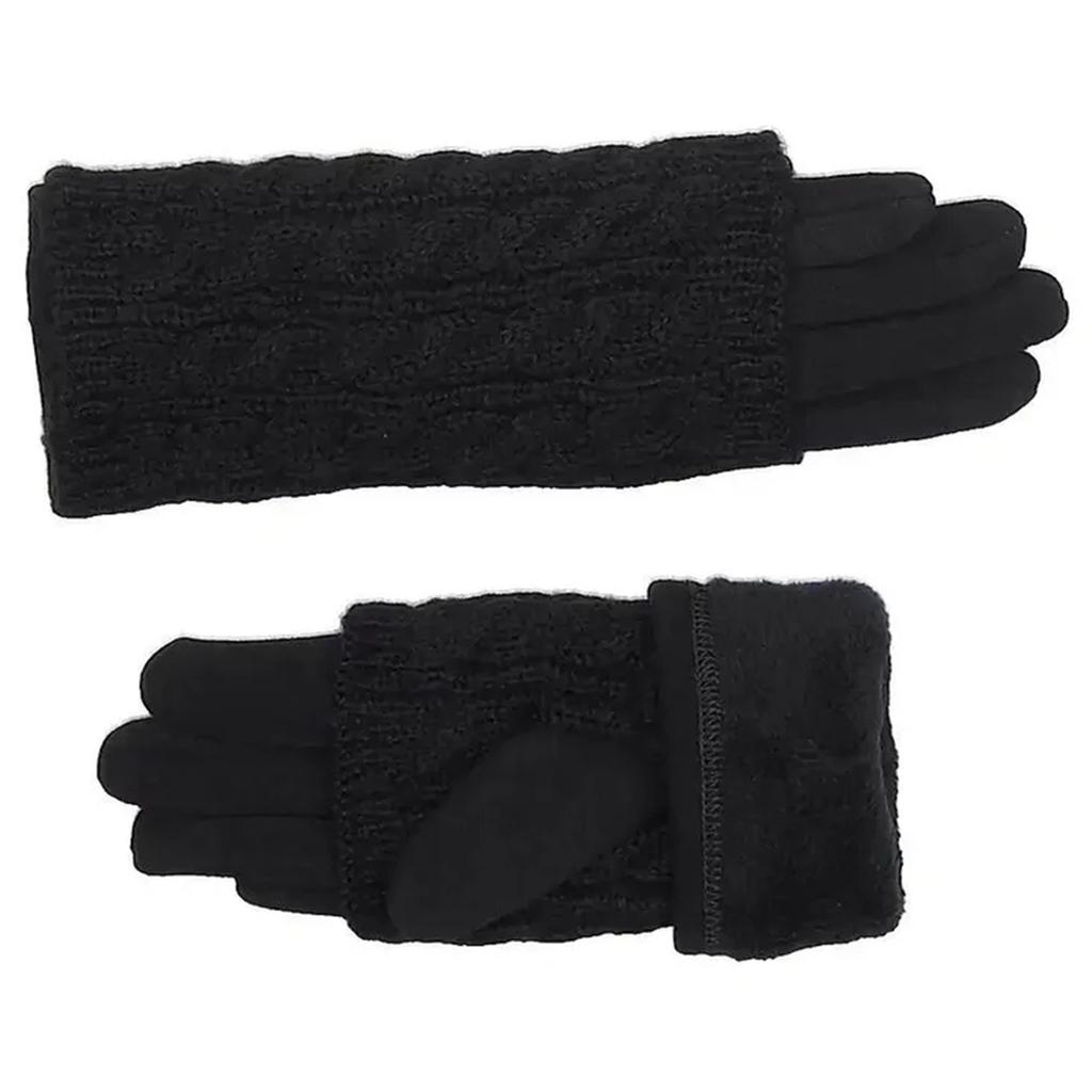 Winter Warm Gloves Outdoor Knitted Cycling Gloves Women's Non Inverted Velvet Gloves Full Finger Gloves