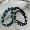 Bracelet simple à perles rondes 8MM Élastique Extensible Manchette craquelée faite à la main pour femmes hommes Bijoux Pop minimalistes esthétiques Cadeau