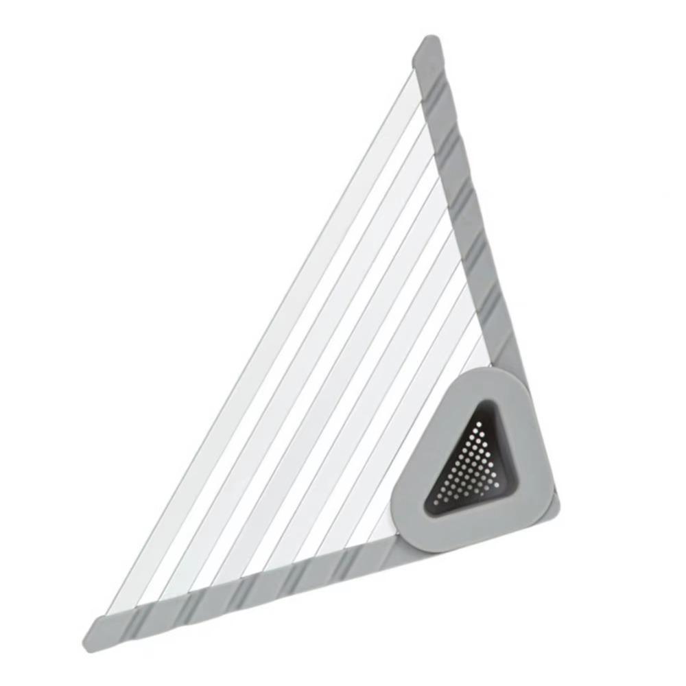 

Треугольная полка для хранения в раковине Износостойкий фильтр для воды Долговечный органайзер для хранения Раковина S светло-серый