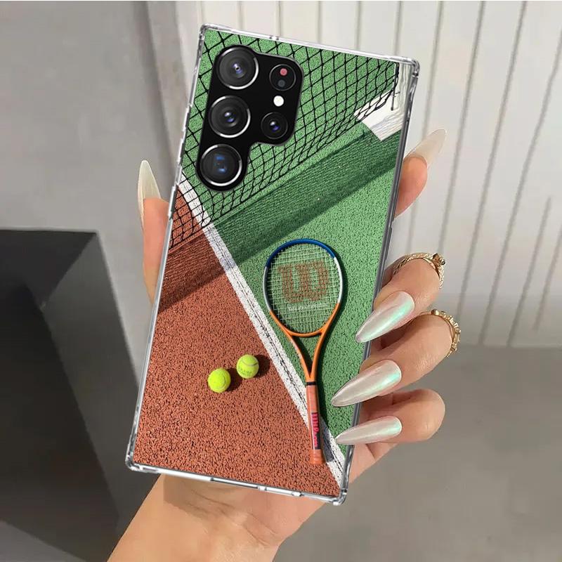 Tennis Sport Phone Case for Samsung Galaxy S26 S24 S23 Ultra S25 Edge S22 S21 Plus S20 FE + Soft Print Shell Funda Galaxy S25 S2