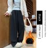 Tencel Straight-Leg Jeans for Women, Summer Thin Style, Plus-Size High-Waisted Loose Fit, Slimming and Drapey Ice Silk Wide-Leg Pants