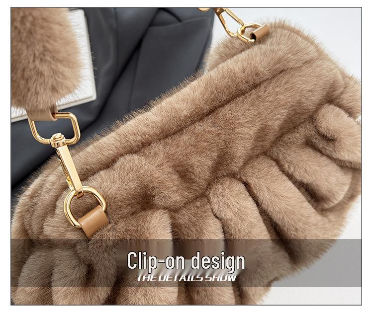 New High-End Plush Pleated Cloud Bag - Women's Trendy Crossbody for Autumn/Winter