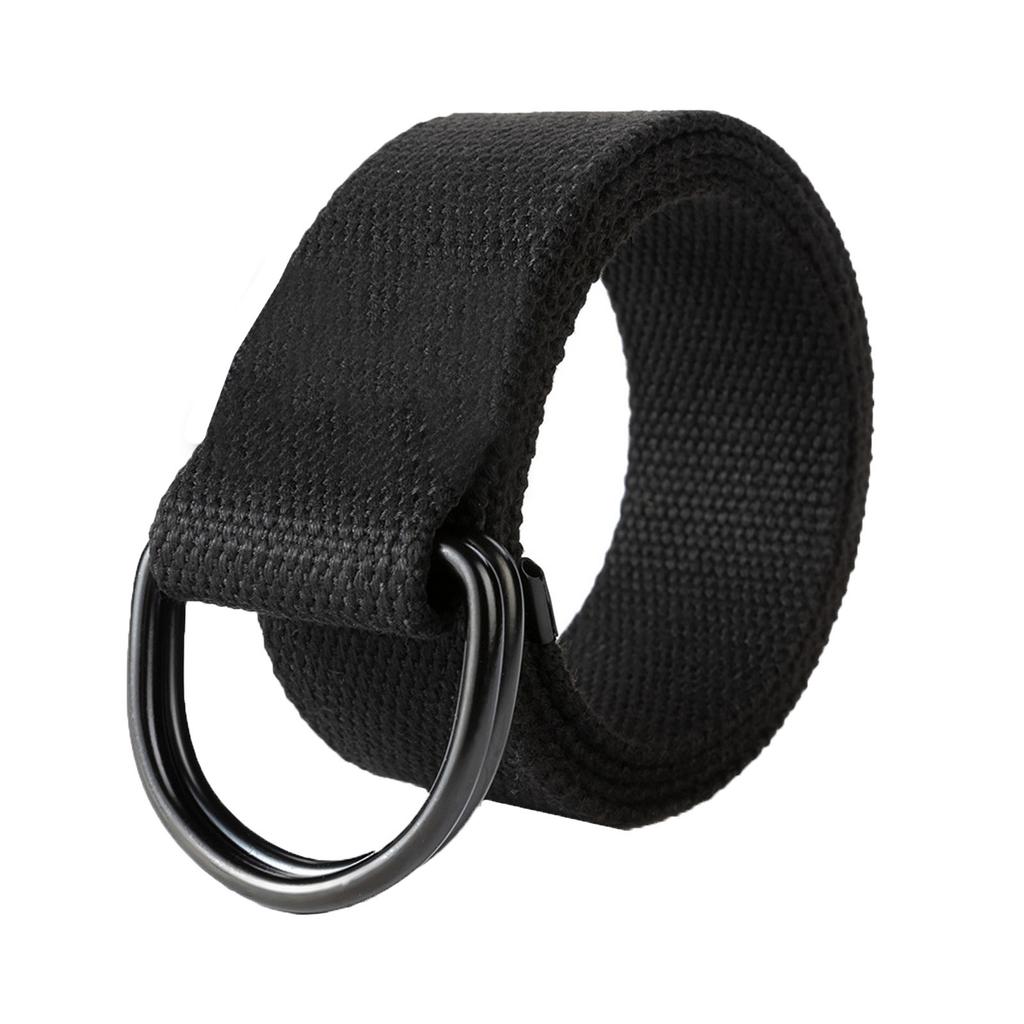 Men’s & Women’s Canvas Belt With Black D-ring Casual Belt Black Letter D Belt Buckle