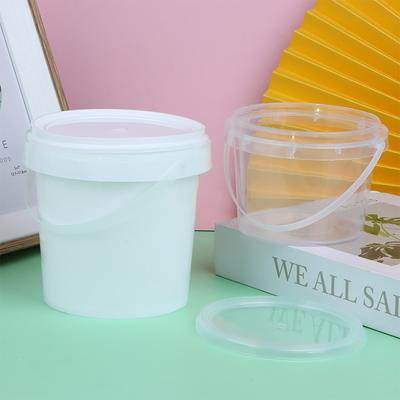 500/1000Ml Transparent Plastic Bucket With Lid And Handle Food Storage Container