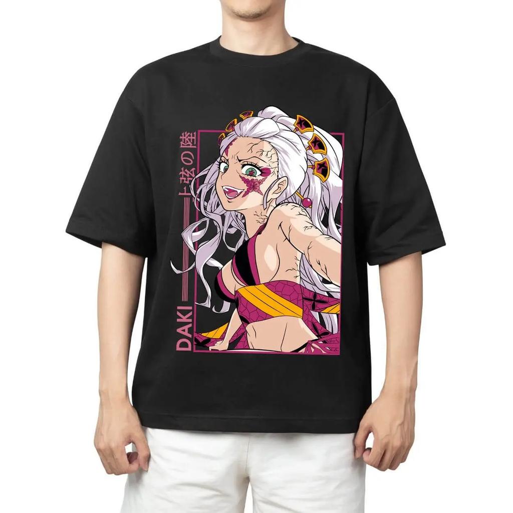 Demon Slayer Nezuko Kamado Anime Comfortable Fashion Vintage Double-Sided Band Graphic Print Women And Men T-shirts