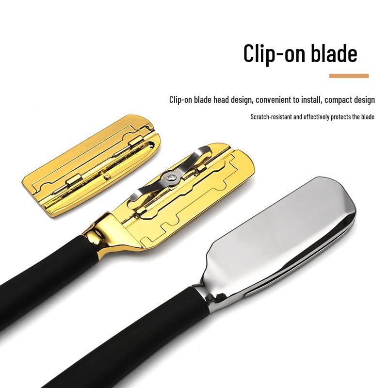 Old-Fashioned Straight Handle Razor Shaving Set for Face & Head