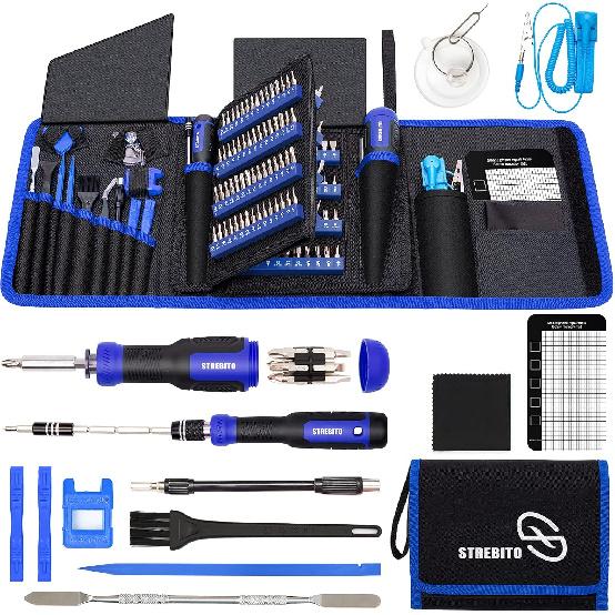 STREBITO Precision Screwdriver Set 191-Piece Multi-Bit Screwdriver 1/4 Inch Nut Driver Home Improvement Tool Electronic Repair Kit for Computer,