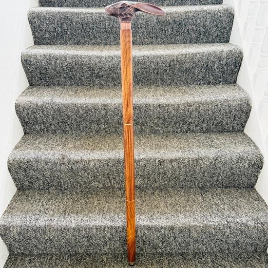 Rabbit Head Walking Cane Handmade Wooden Stick, Gentleman's Cane Home Decor