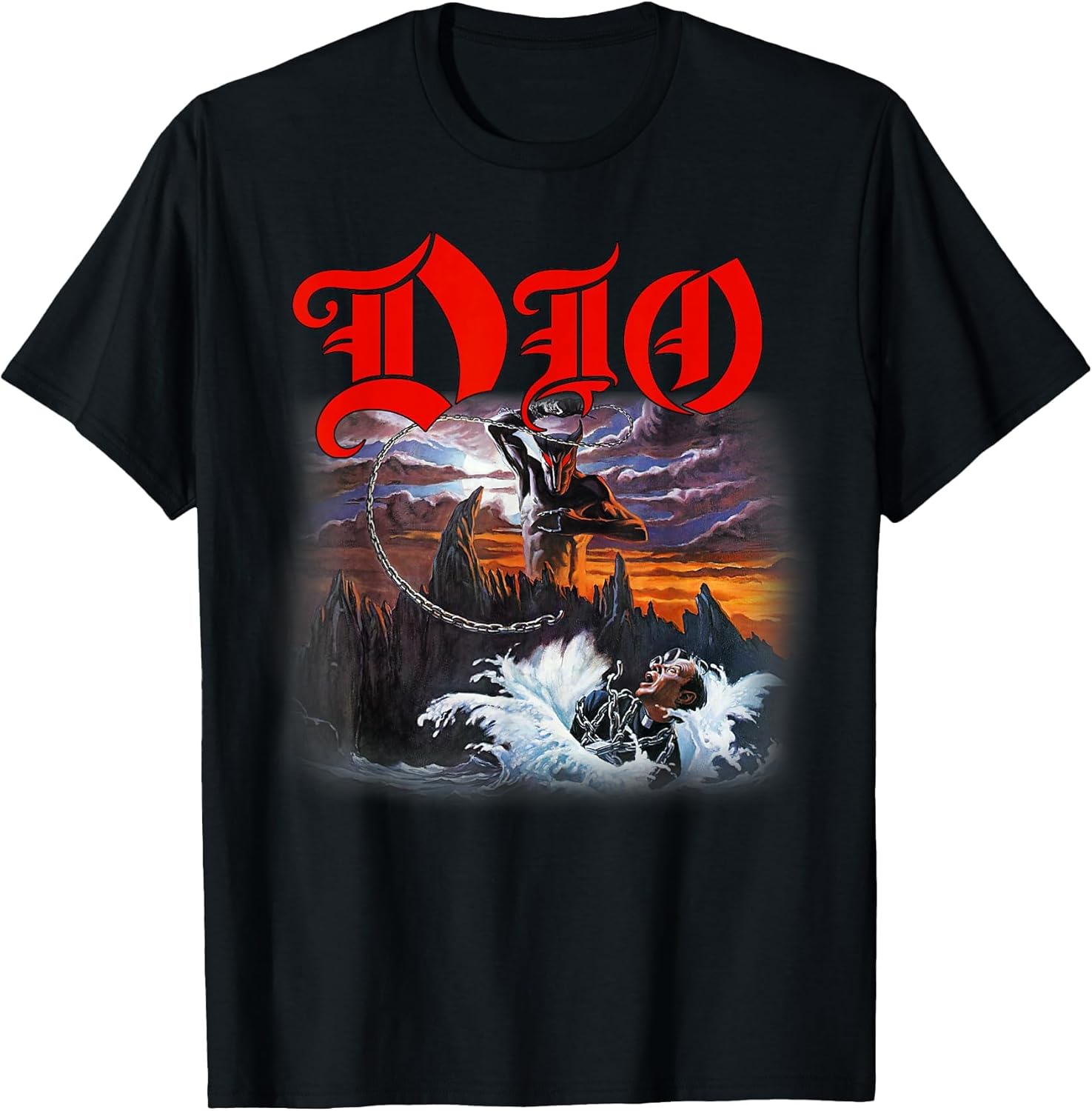 Dio Holy Diver Cover on Black T-Shirt S разноцветный