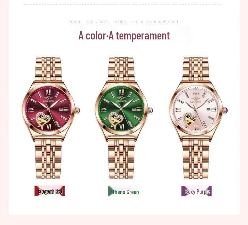 Louis Vanson Women's Luminous Diamond-Set Waterproof Calendar Watch – Popular Style