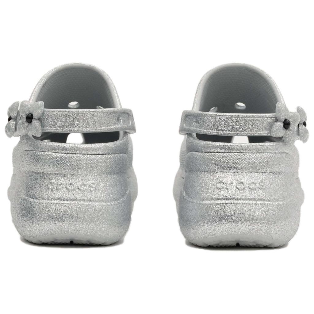 SMFK x Crocs Little Whale Sparkling Flower Comfortable & Versatile Hole Shoes Women's Silver