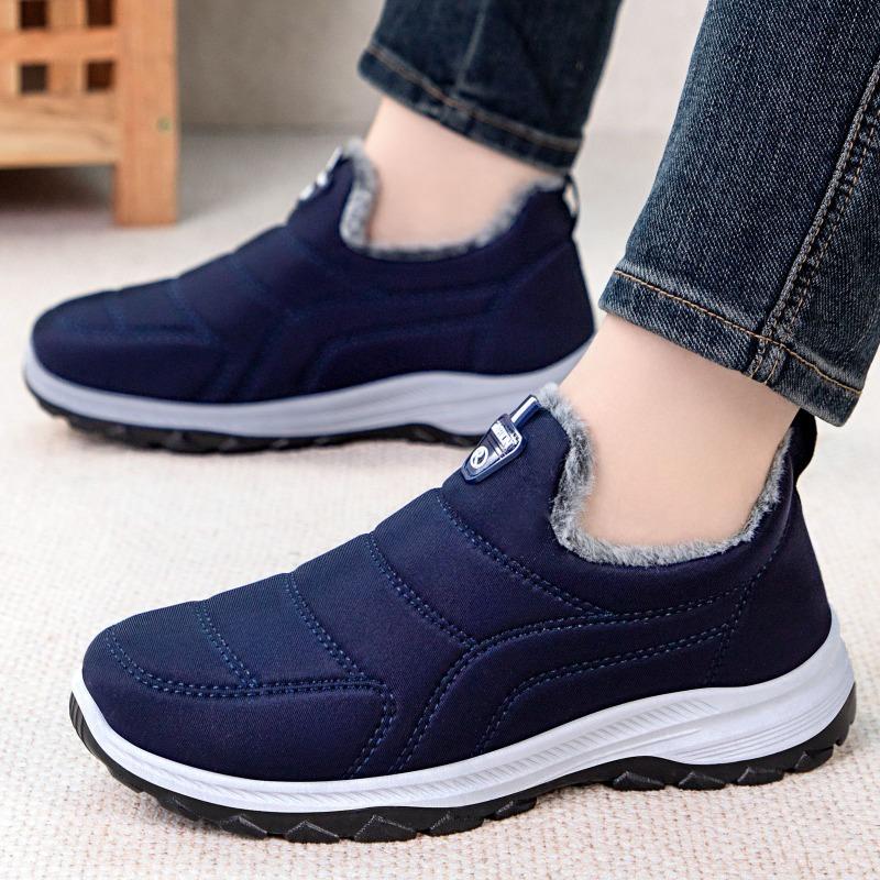 Schuhe Herren Baumwollschuhe Paar Baumwollstiefel Ein-Pedal vielseitige Schneestiefel Kältefest und warm Herrenstiefel Übergröße kurze Stiefel