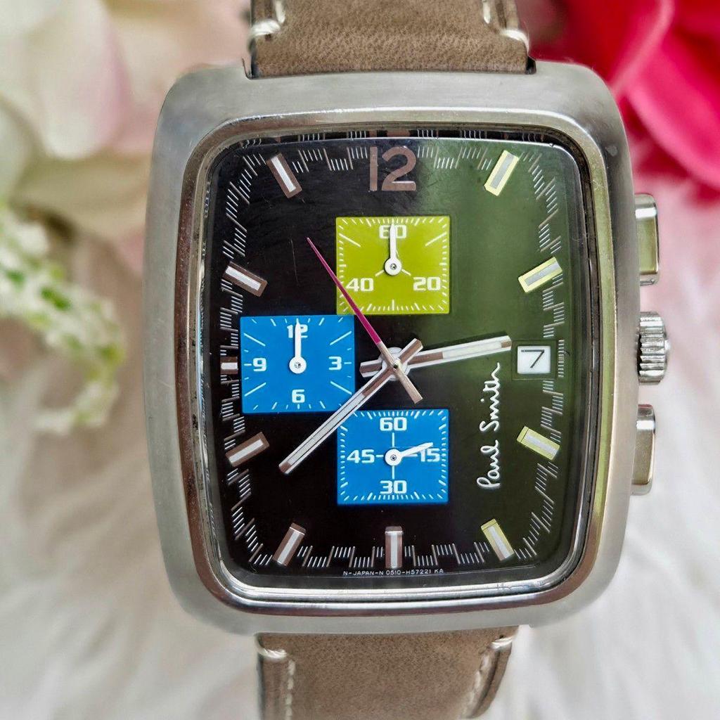 Used [Rare / Working Item] Paul Smith Watch Square Chronograph 0510 Current Item