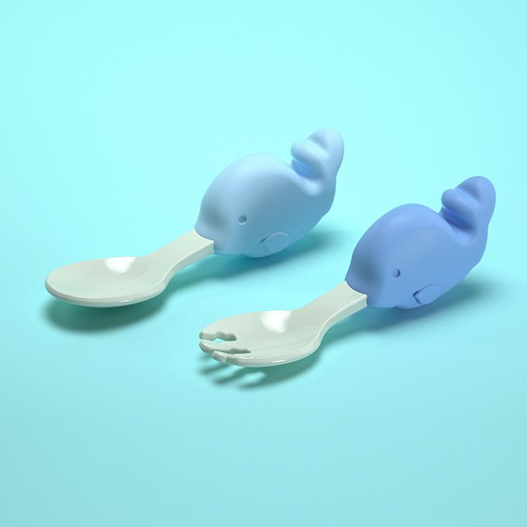 Baby Tableware Licking Spoon Baby Training Fork Spoon Children Short Handle Spoon Baby Food Supplement Infant Tableware