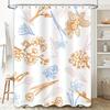 Bathroom Shower Curtain Floral Decorative Pattern Waterproof Fabric Home Decoration for Bathrooms Orange Blue White Size70 X 183