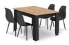 Set Of Np Table 120X80Cm Craft + Black + 4 Wat Chairs Black / Black Legs