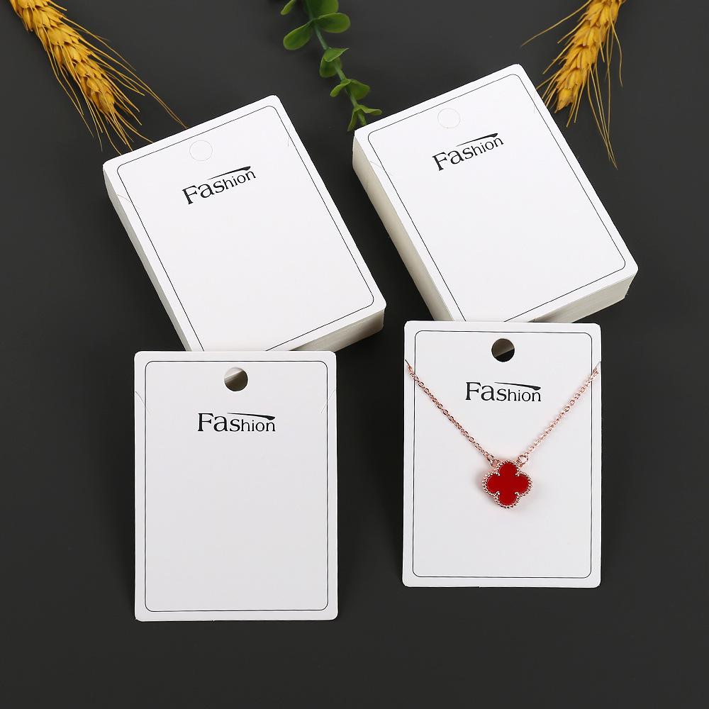 Rectangular Necklace Display Card - 6x8cm Simple Fashion Jewelry Packaging Hanging Card