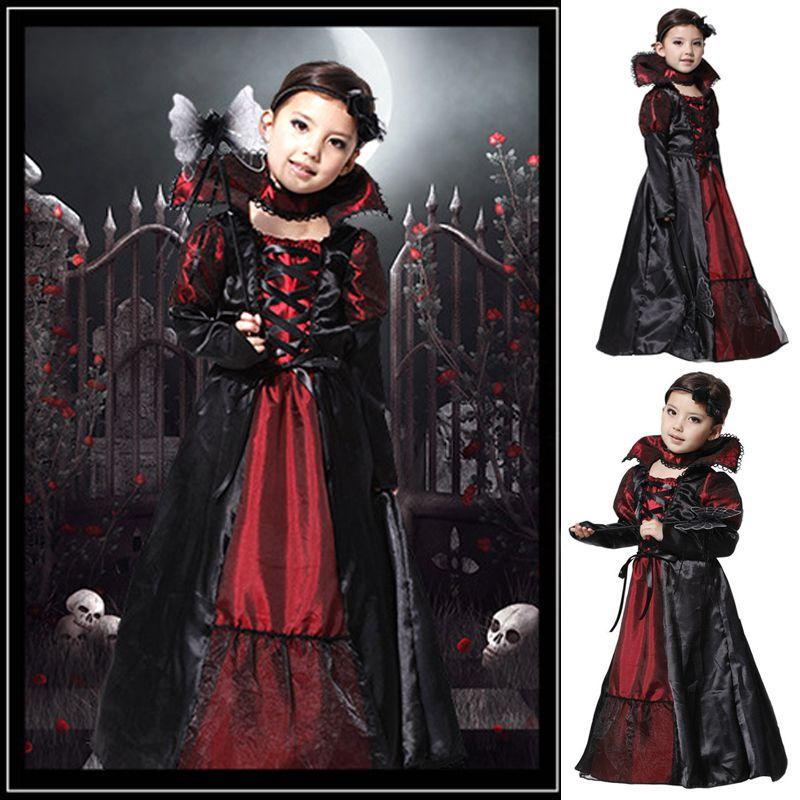 Enchanting Vampire Maxi Long Dress For Girls Perfect For Halloween Witch Parties