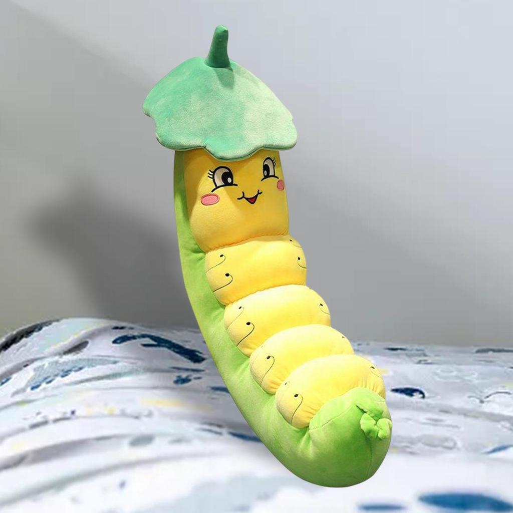 Cute Caterpillar Plush Hug Pillow Stuffed Animal Toy Decorative Pillows for Bedroom, Living Room