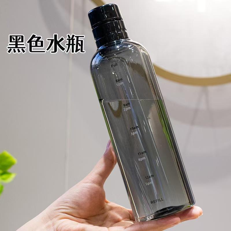 Water Bottle Modern Simple Time Scale Cup Men and Women Car Transparent Plastic Cup Outdoor Large Capacity Portable Cup Wholesale
