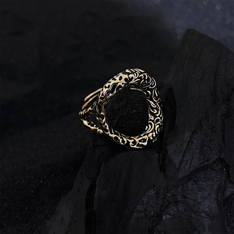 

Винтажное изысканное медное кольцо с регулируемым размером и полым цветочным дизайном для женщин