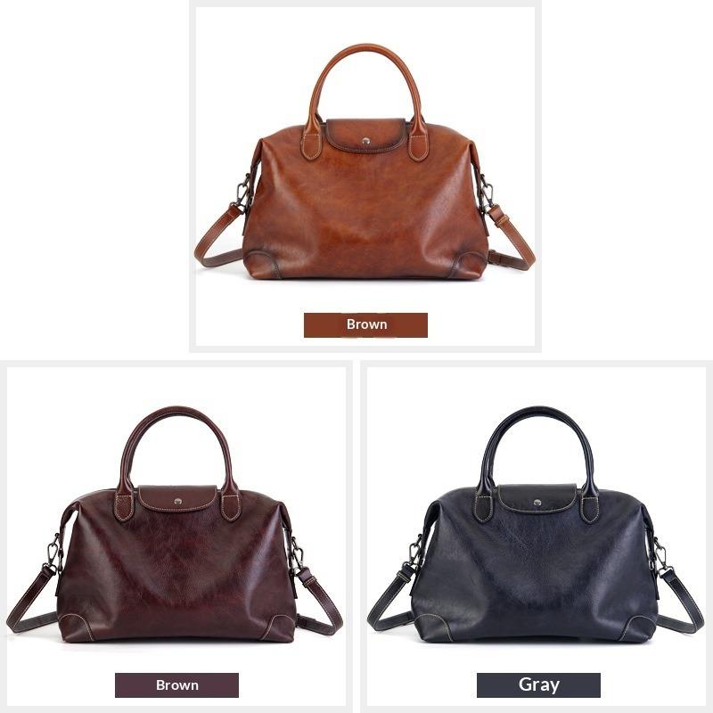 European and American Retro Leather Women's Bags, Large-capacity Tote Bags, Simple Commuting, Portable Messenger Bags.