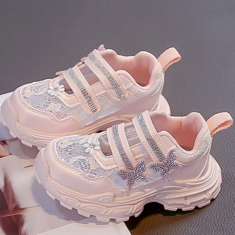 Summer Princess Sport Shoes For Girls Mesh Breathable Trend Fashion Teenager Girl's Sneakers Korean Running Footwear