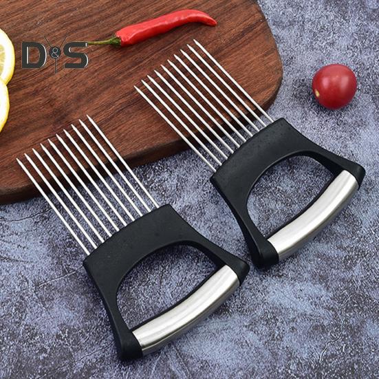 Zwiebelhalter zum Schneiden, Zitronenschneider, Lebensmittelschneider, Assistenzwerkzeug, multifunktionales Küchengerät für Obst, Gemüse und Fleisch