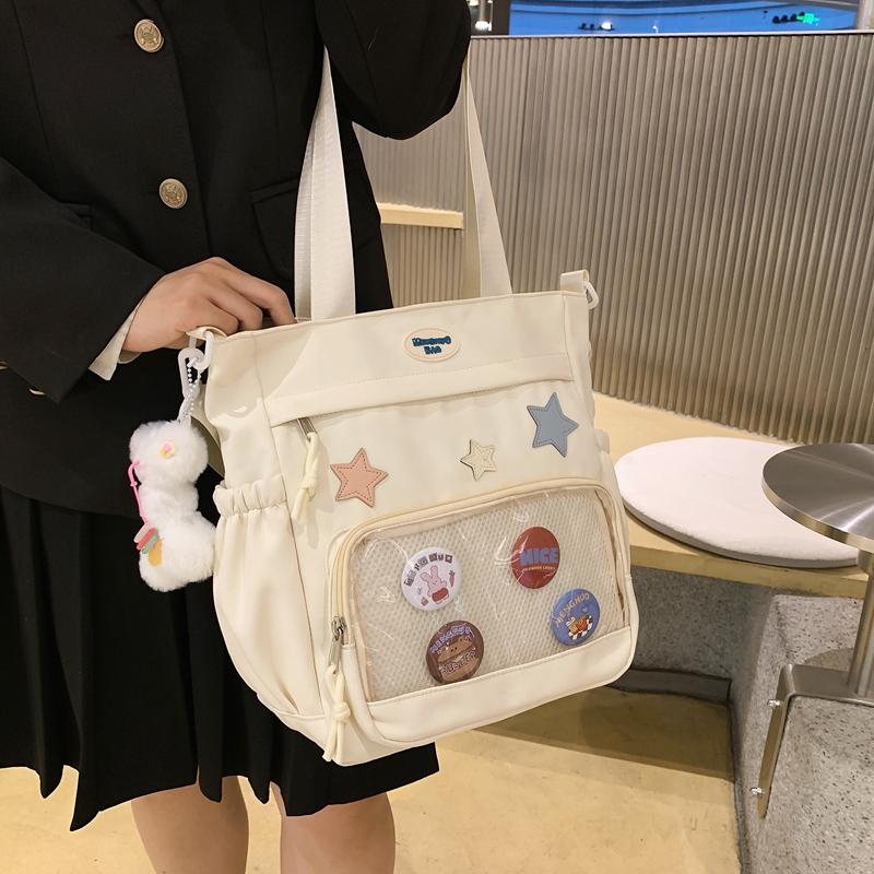 Geantă de umăr transparentă Geantă pentru cărți pentru studenți Geantă cu stele, geantă hobo