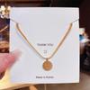 Korean 18K Gold Titanium Steel Women's Clavicle Necklace - Versatile, High-End, Non-Fading Temperament Choker.